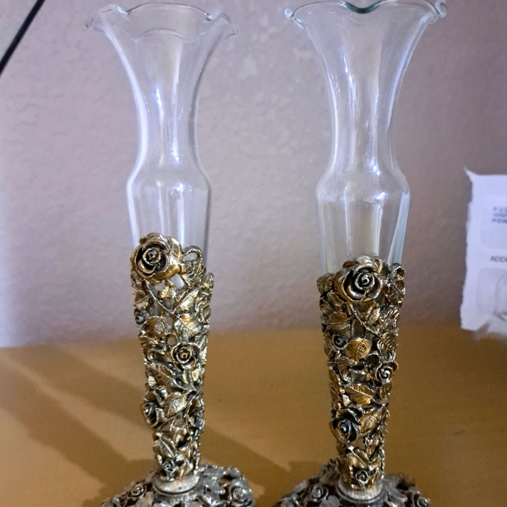 Pair of Vintage Matson Rose Bud Vases